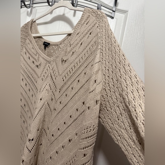 Torrid Sweater Women’s Plus Size 3X Oatmeal Open Knit Pullover Cottagecore NWT - Picture 14 of 16